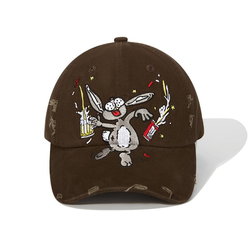 

Американська бейсболка Багз Банні з ретро-вишивкою з логотипом, стара кепка з пошкодженнями, чоловіча та жіноча капелюх від сонця Tide оптом Adjustable темно-коричневого кольору