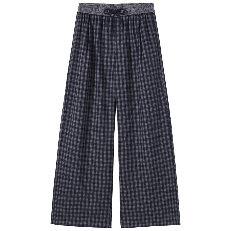 Hotwind Women s Plaid Trousers with Contrast Waist M серый