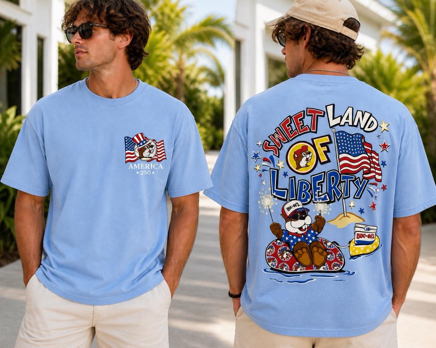 Buc-ee s 4th of July 2025, Sweet Land Of Liberty, Patriotic Freedom T Shirt New L
