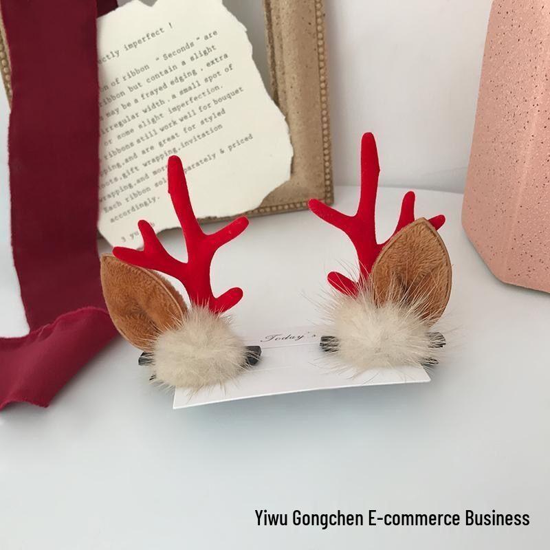 Cute Reindeer Christmas Hair Clip for Girls and Babies