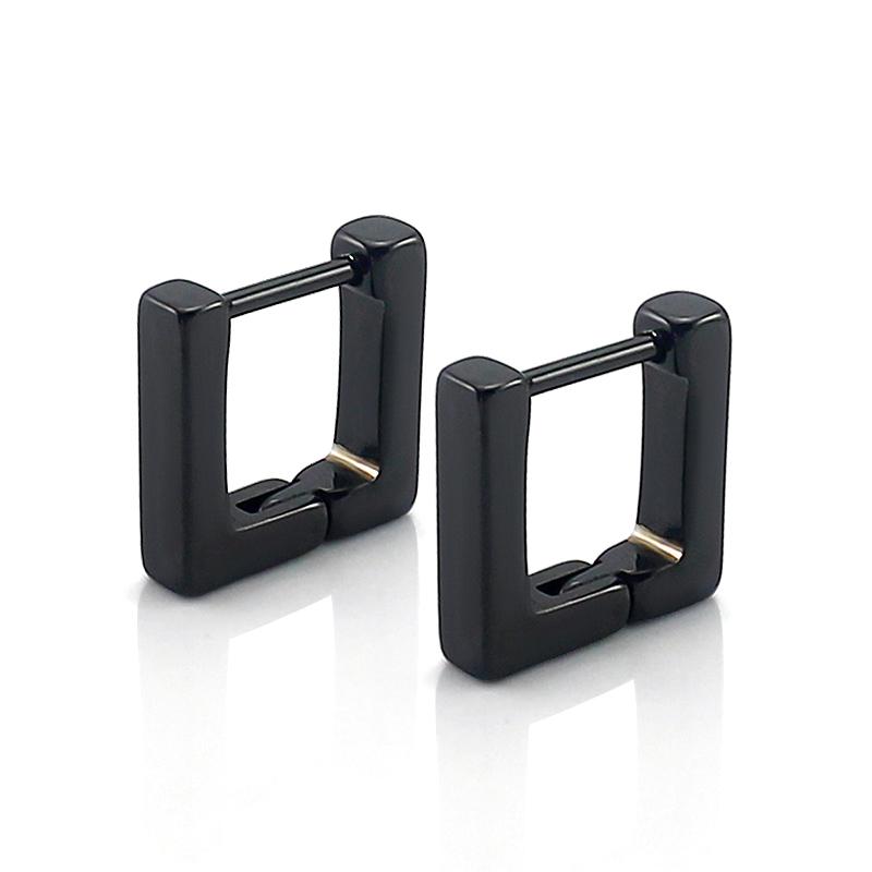 Surgical 316L Stainless Steel Heart Square Rectangular Geometric Stud Earrings For Women Men Boys and Girls Body Piercing Huggie