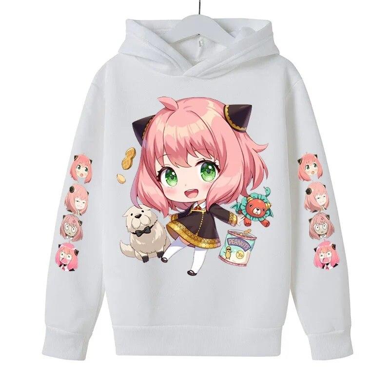 Fashion Children Hoodie, Cartoon Anime Girl And Pet With Sleeve Prints Decor Pattern Pullover Sweatshirt, Fall Winter Casual Sport Long Sleeve Top