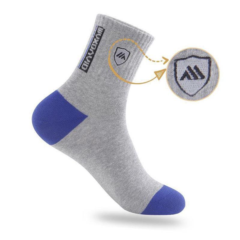 5 Par Herr Mellanvaderstrumpor Bomull Andningsbara Varma Sportstrumpor Höst Vinter Svettabsorberande Långa Lediga Trendig Stil