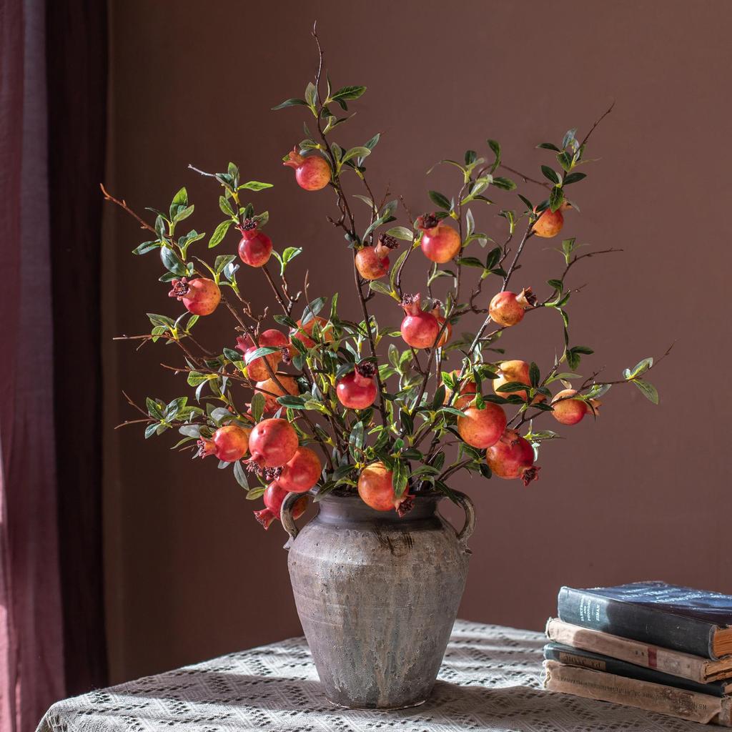 Persimmon & Pomegranate Artificial Floral Arrangement for Living Room Blessings & Entrance Decor