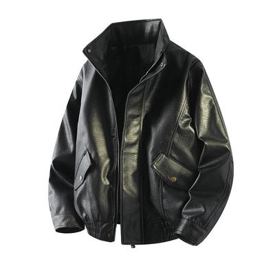 2026 Men Biker Leather Jacket Men Retro Black Coffee Jacket Autumn Men Pu Leather Coat Male Loose Motorcycle Faux Leather Coat
