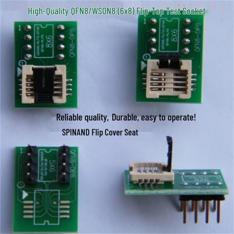 Flip-Top QFN8/DFN8 to DIP8 SPI NAND Flash Programming Adapter