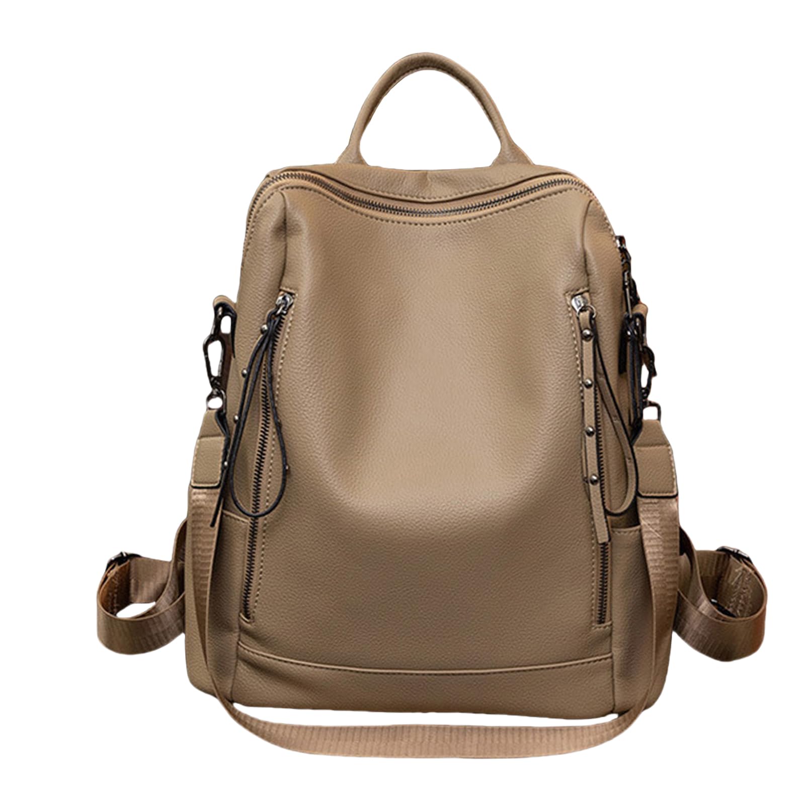 

Large Can be Carried on Both Travel [MzcoYmm] Women s Backpack, Rucksack, Bag, PU, Schoolbag, Multi-functional, 3-way, Capacity, Shoulders, Stylish,