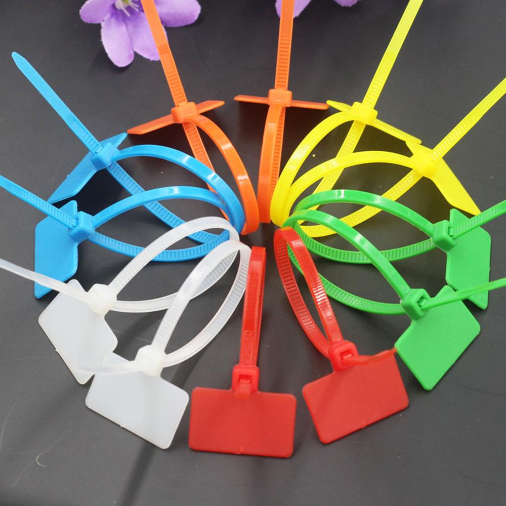 50pcs Markers Plastic Loop Nylon Tag Cable Winder Labels Wire Ties
