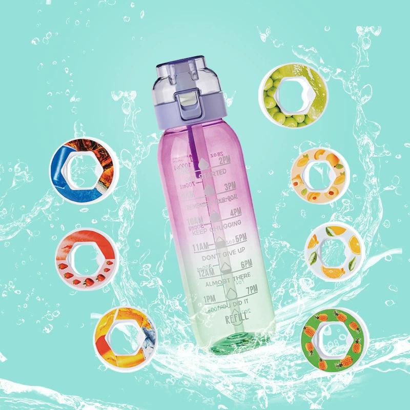 Fruit-Flavored Zero Calorie Water Bottle with Pop-Up Lid and Aroma Ring