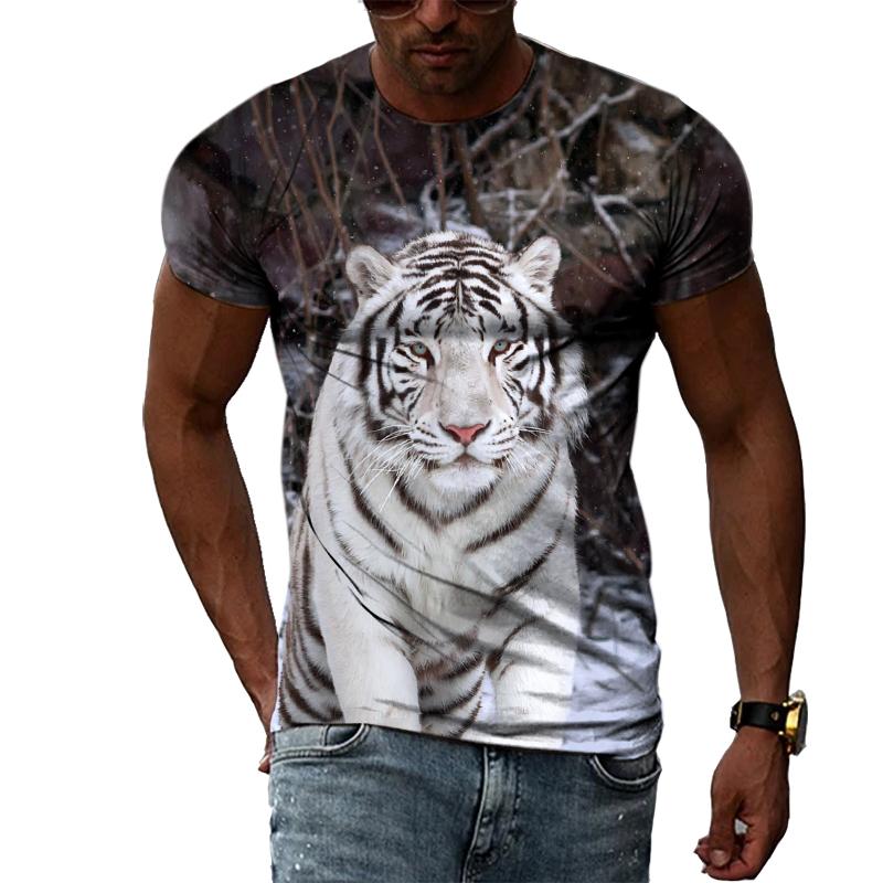 New Year Animal Tiger Graphic T Shirts For Men Summer Fashion Casual Hip Hop Harajuku Style T-shirt 3D Personality Print Tee Top