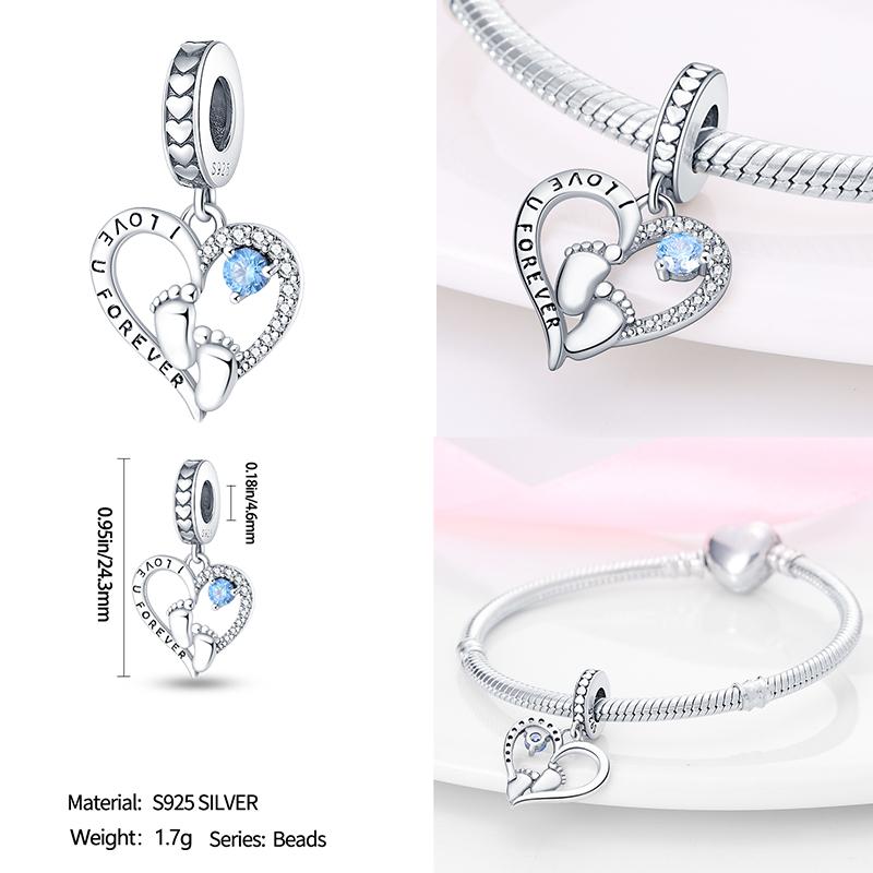Copper Metal Blue Series Dragonfly Butterfly Bird Pansy Flower Pendant Bead Component Charm Bead Component Compatible With 4MM hole diameter Bracelet