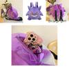 Cute Gengar Plush Backpack For Kids Soft And Comfortable Velvet Material Purple Color 13.4 X 10.6 X 6.7 Inches