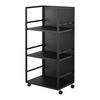 Yamazaki Jitsugyo Blindfold Wagon L Black W42 X D32 X H84.5cm (including Casters) Tower Hide Storage Storage Wagon with Casters 1420
