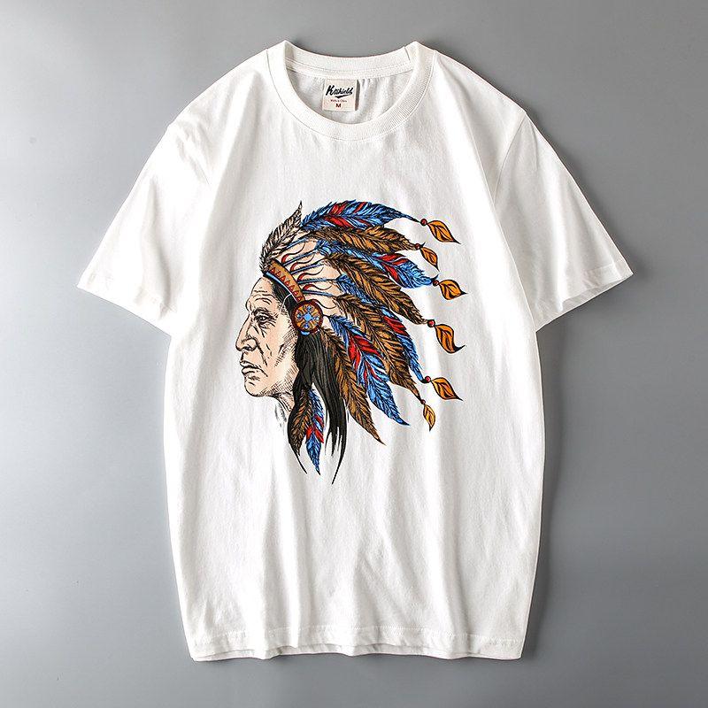 Trendy Retro Europe and America Short Sleeve Hong Kong Style Export T-Shirt