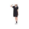 Skechers Fashion Simple Button Letter Polo Collar Short Sleeve Dress Women Dresses Carbon-Black L224W094-0018