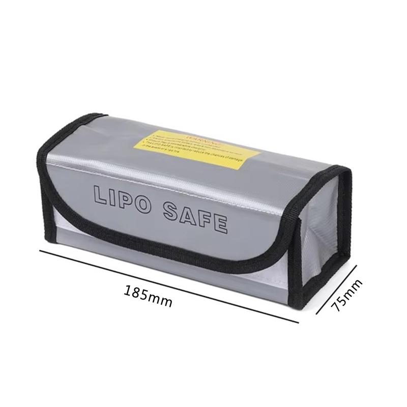 

Lipo Battery Safety Bag 185X75X60Mm Mini Waterproof Fireproof Explosion-Proof Portable for Rc Fpv Racing Drones Car Battery Safe серебряный