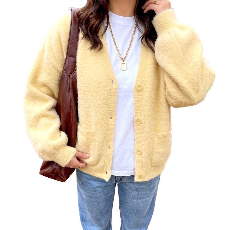 Light Yellow Knit Cardigan Sweater - Fresh & Sweet Autumn 2026