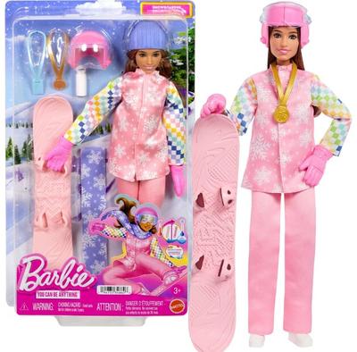 Barbie Career Snowboarder Doll with Jacket Sports Pants and Snowboard Boots and Accessories JKF78