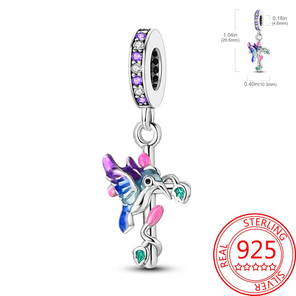 Colorful Copper Colorful Animals Parrot Rabbit Puppy Charm Pendant Fit Dly Bracelet Necklace Boutique Handmade Gift