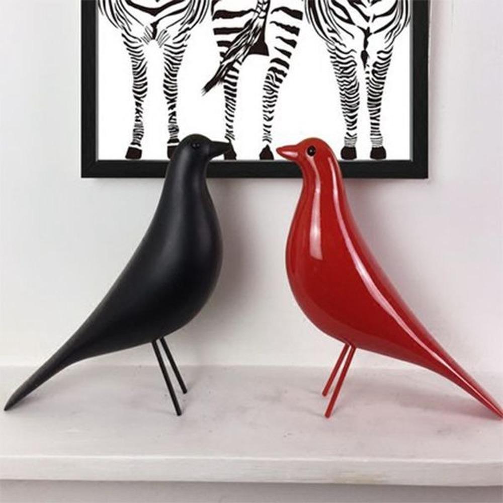 Resin Craft Bird Figurine Statue Office Ornaments Sculpture Home Decoration Accessories Bird Sculpture black