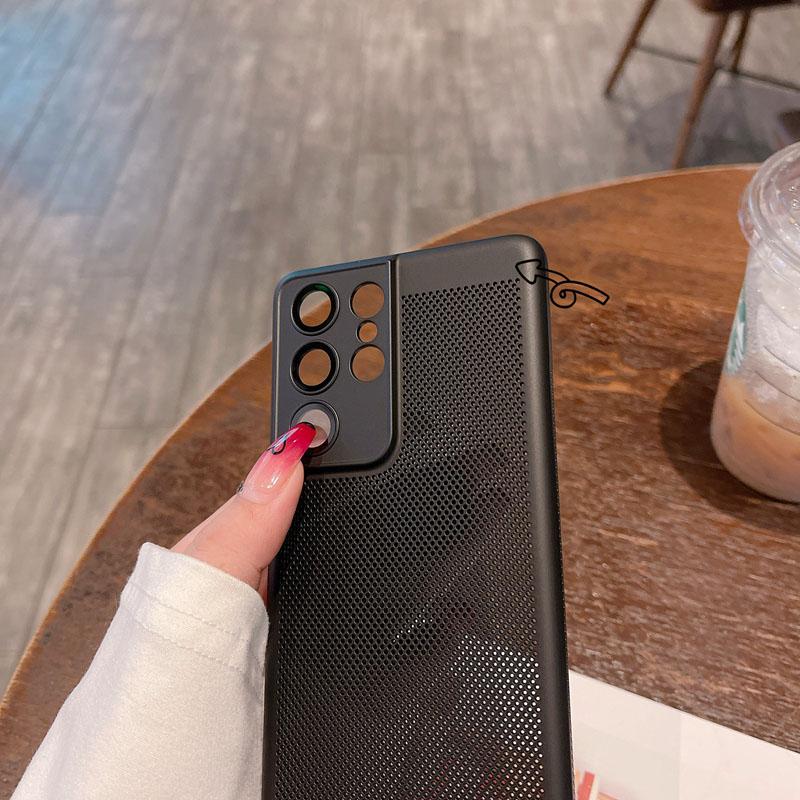 Heat Dissipation Breathe Phone Case for Samsung Galaxy S23 Ultra S22 Plus S21 FE S20 Note 20 10 Luxury Ultra Thin Cooling Cover