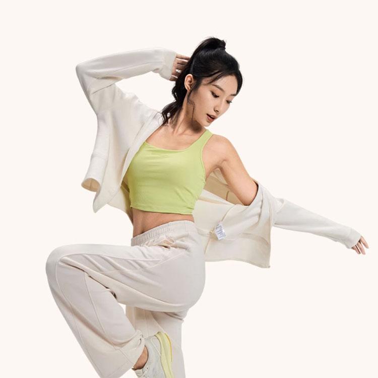 SAUCONY Solid Color Zip Neck Long Sleeve Jacket Women Jackets Milk-Cloud SC1230012DY-GE75