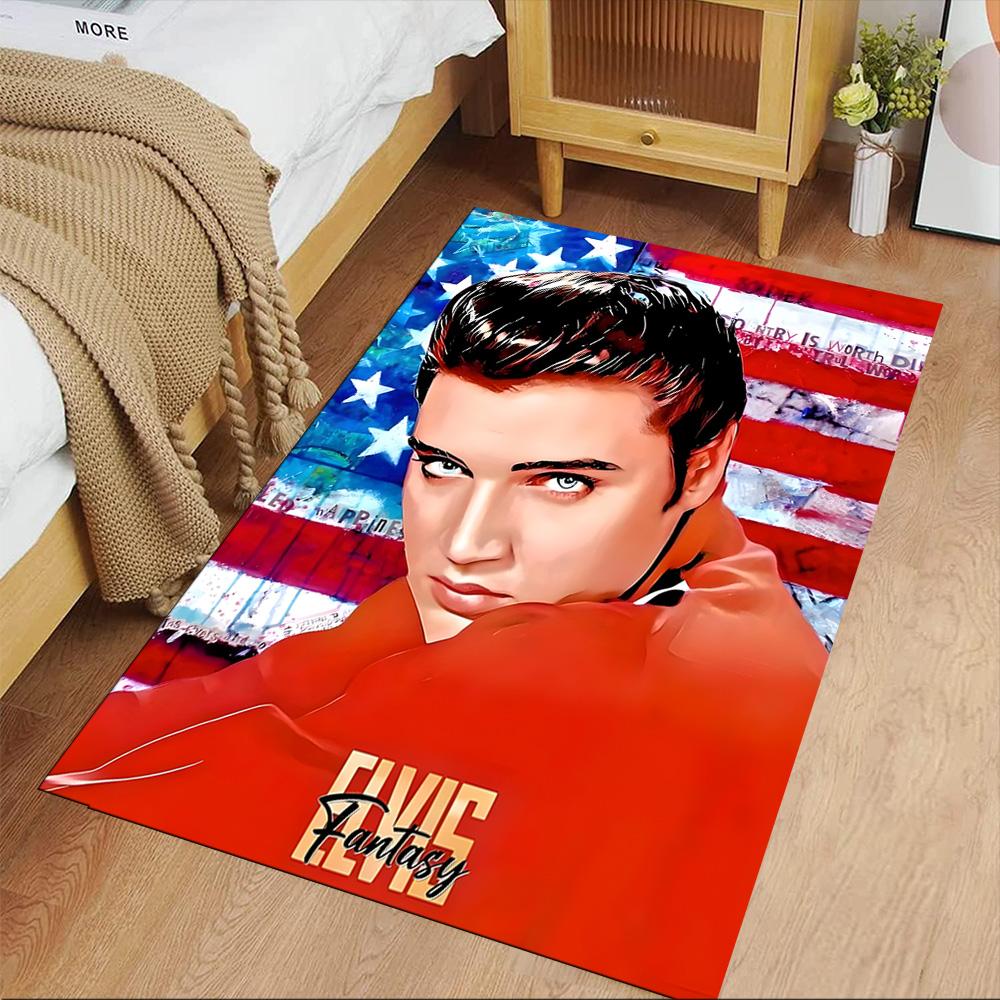 Elvis Presley Carpet Suitable for Dining Room Study Room Bedrooms Game Room Antislip Carpet Anime Office Decor Spiritual Gift