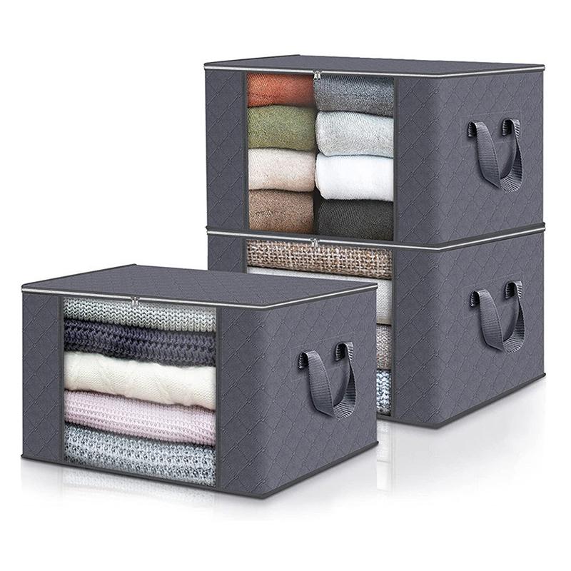 1/3/6 Pcs Large Capacity Clothes Storage Bag Foldable Blanket Storage Containers for Organizing Bedroom Closet