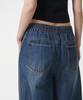 MUSINSA STANDARD WOMAN Women'S Loose Trapeze Elastic Waist Denim Pants [Medium Indigo]