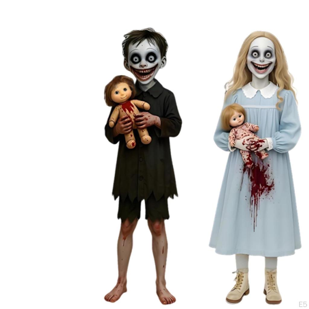 2 Stück Halloween Outdoor Dekorationen Gartenschild, Gartenstecker 2D Flach Horror Gruselig für Garten