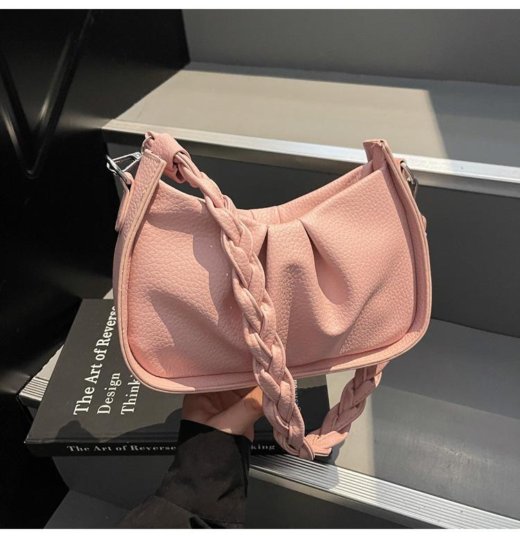 

Нишевая сумка подмышку, весенняя сумка, женская универсальная сумка-пельмень, новая трендовая высококлассная сумка-мессенджер на одно плечо розовый