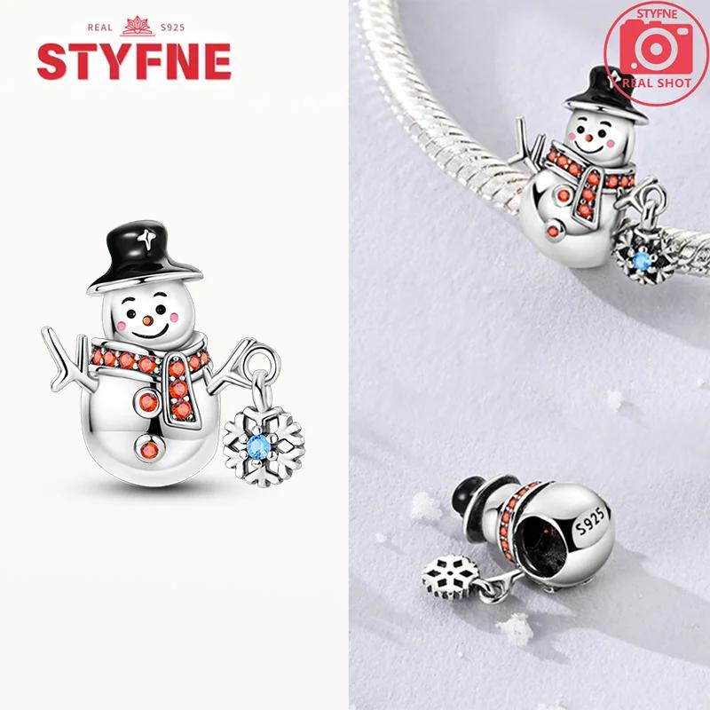 Coppercharms Winter Snowman Snowflakes Penguin Beads Pendant Fit Original Bracelet Diy Fine Jewelry Gift For Women