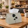 1pc Minimalist Botanical Tissue Box | Durable, Black Flowers Silhouette Suitable for Living Room Accent, Bedroom Decor, Encouragement Gifts, Workplace