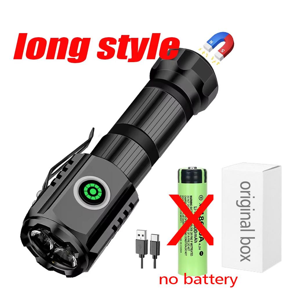 3*F350 LED Mini  Flashlight Powerful Aluminum Alloy EDC Rechargeable Torch SST20 2000LM Lamp with Tail Magnet Tactical Lantern