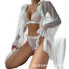 New sexy underwear lace suspenders seduction pajamas French thin pure desire polka dot robe set