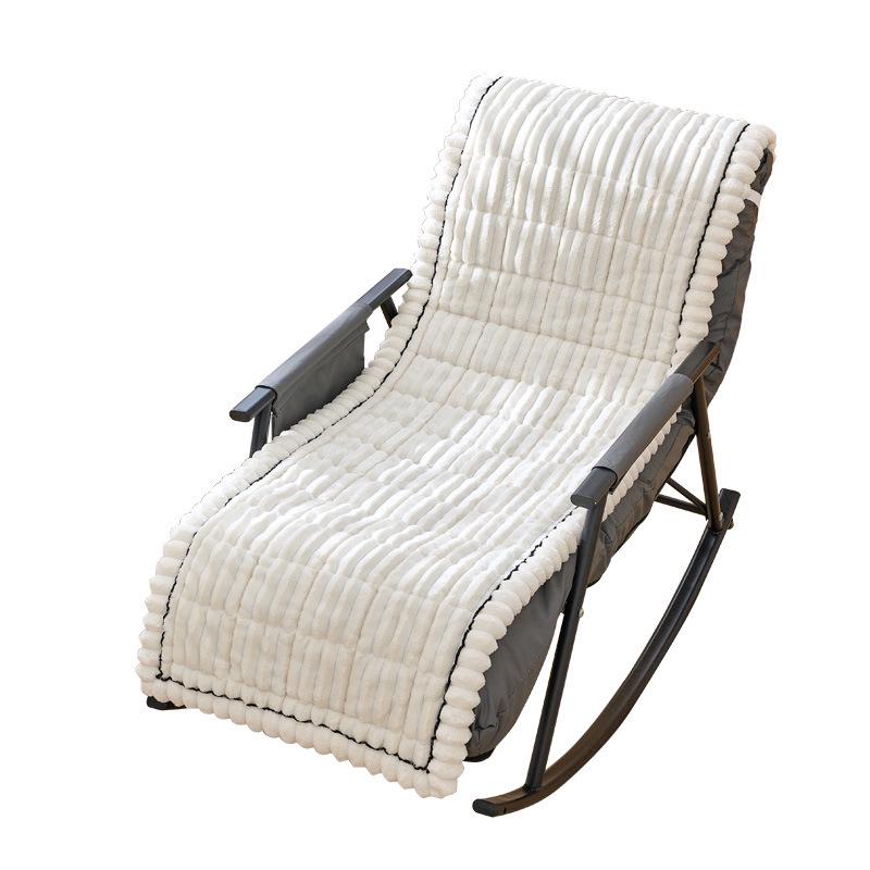Cross-border Plush Reclining Chair Cushion: Thickened, Velvet-Striped, Quilted, Cotton-Filled, Foldable, Lazy Sofa Rocking Chair Cushion.