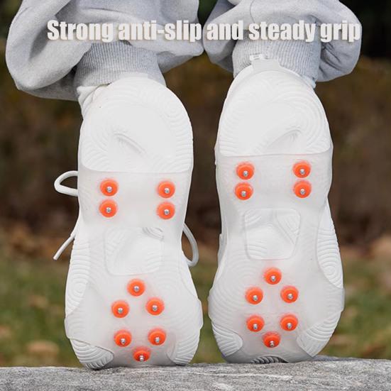 1 Paar Schuh-Steigeisen mit 10 Zähnen aus rostfreiem Stahl, rutschfeste Schuhüberzüge