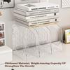 3-Section Transparent Book Stand Acrylic Stationery Shelf Magazine Rack  Document Organization