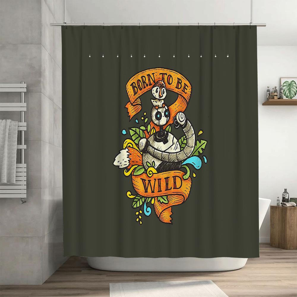 Raccoon Shower Curtain Woodland Animal Decor Bathroom Set Nature Forest Vibes Home Decor Vintage Aesthetic Wildlife Tapestry Wal