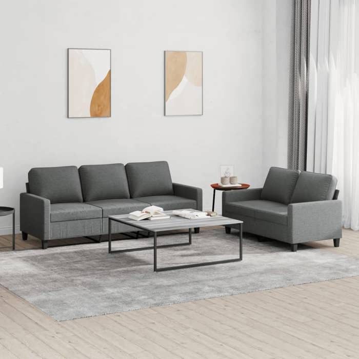 VidaXL Ensemble de Canapés avec Coussins 2 pcs, Canapés avec Accoudoirs et Dossier, Ensemble de Meubles, Mobilier de Salle 3201461