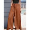 Large-sized Women's Wide-leg Loose Drawstring Casual and Fashionable Trousers