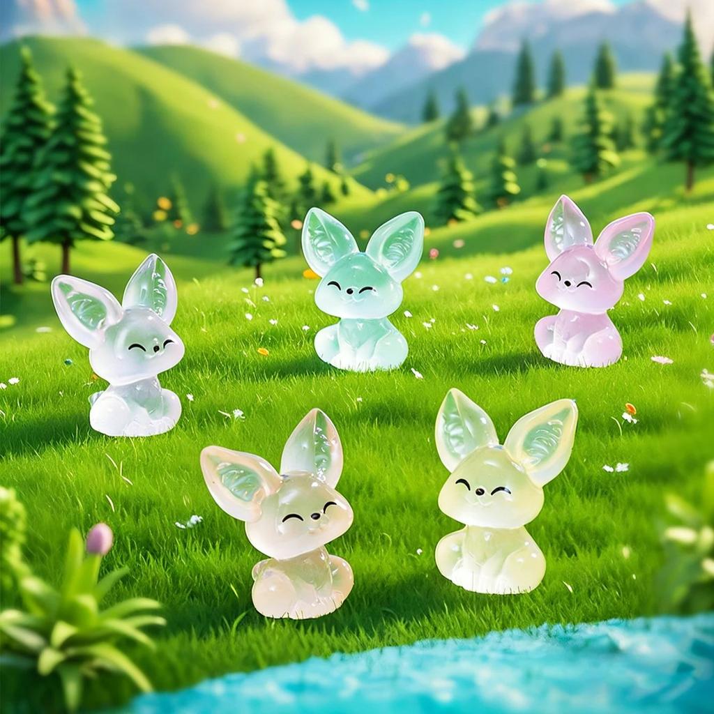 Non-Toxic Glow In The Dark Fox Ornaments 10/20Pcs Luminous Fennec Fox For Fairy Garden Night Light Decor