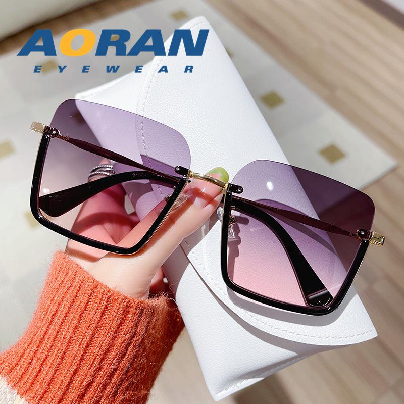 2025 Trendy Women's Large Square Sunglasses - Korean Style, Anti-UV, Face Slimming Design