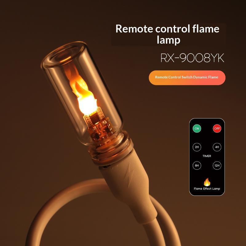 1 Set Simulated Flame Usb Flame Flickering Led Frosted Clear Glass Candle Night Light With Remote Control For Car Home Decor