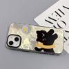 Little Black Cat 3D Funny Transparent Phone Case Full Coverage with Mirror for Apple Phone Case with Stand
