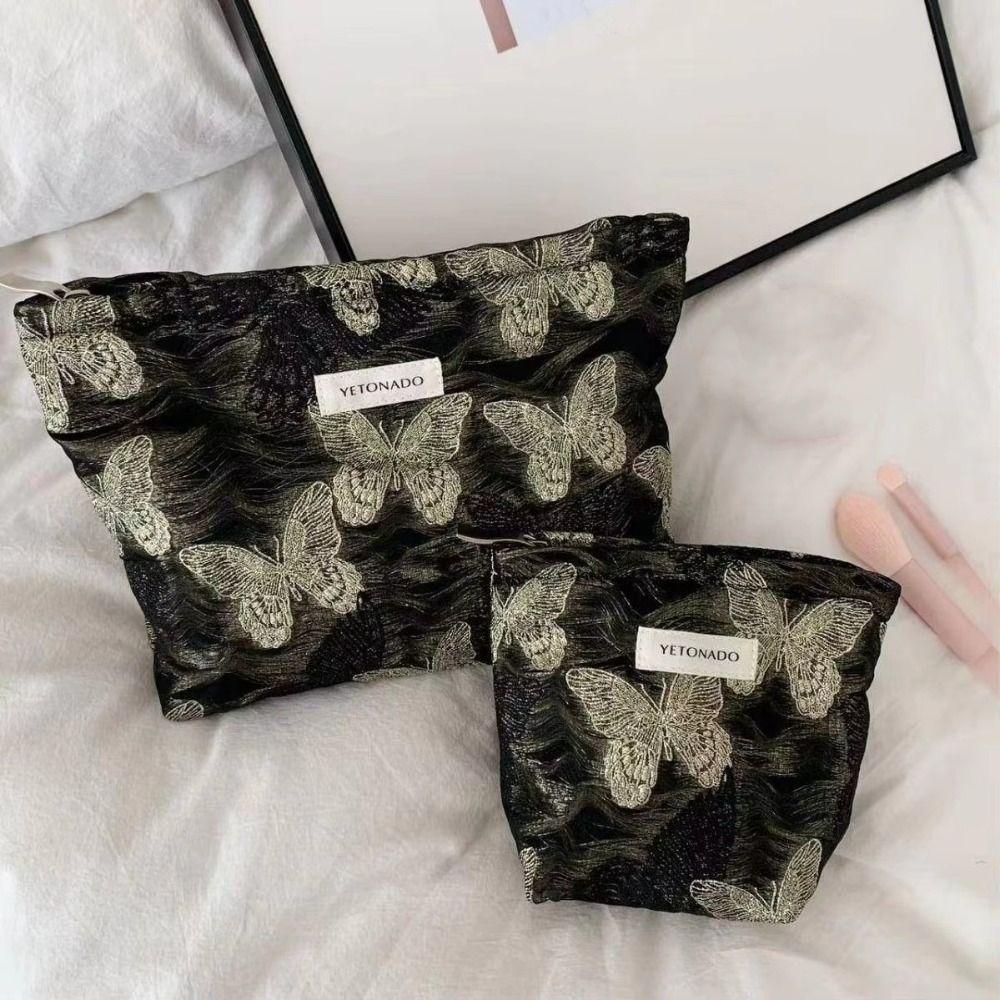 New Large Capacity Makeup Bag Gold Thread Multifunctional Handbag Zipper Travel Wash Bag