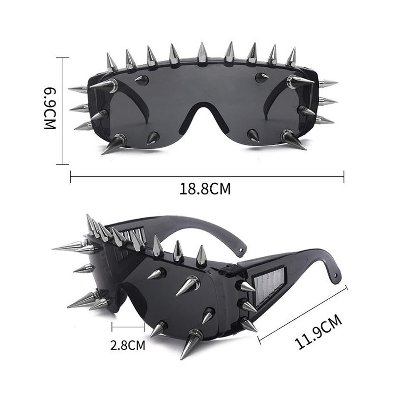 Novelty Punk Glasses Rock Large Shield Spike Weird Club Sunglasses Funny Party Glasses