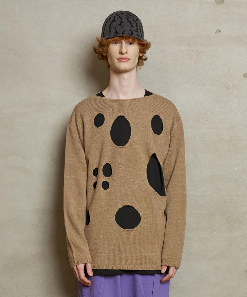 UNALLOYED Hole Round Knit / Beige