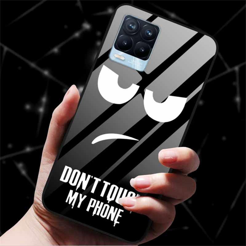 For Realme 8 Case Tempered Glass Hard Back Cover Case For Realme 8 5G 8i Realme 8 Pro Phone Case Cover Realme8 Pro Soft Bumper