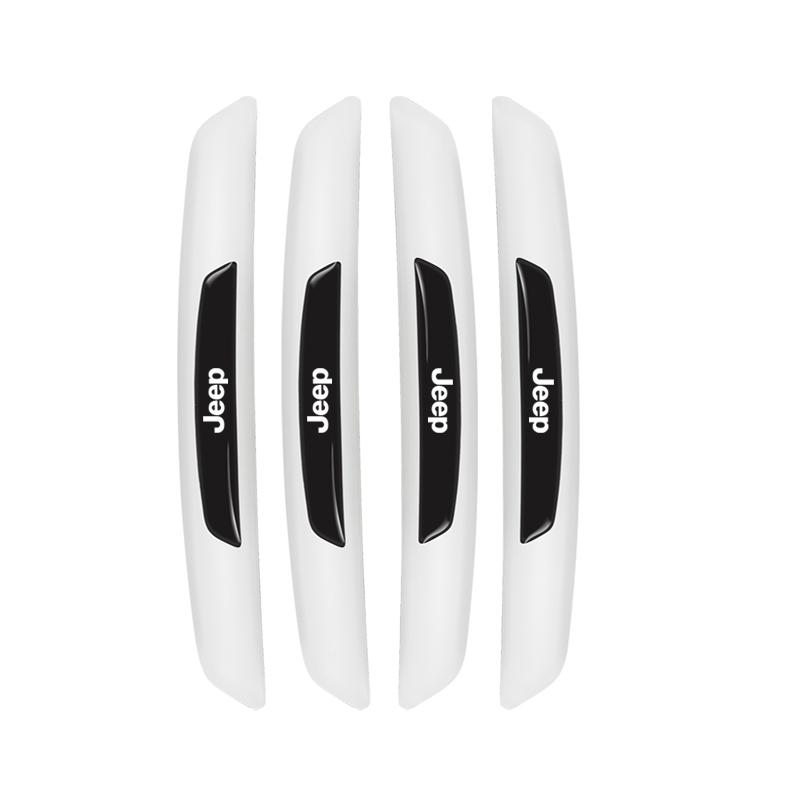 

Cup Holders 4pcs Rubber Bumper Strip Car Door Anti-Collision Emblem Sticker For Jeep Grand Cherokee Wrangler JK Gladiator Compas